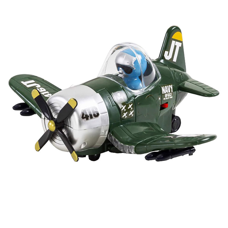 هواپیما بازی مدل چراغدار طرح نظامی کد 02