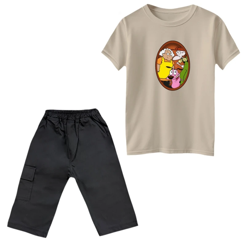 ست تی‌شرت و شلوارک پسرانه مدل سگ بامزه