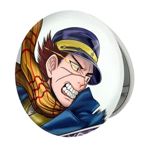 آینه جیبی خندالو طرح سایچی انیمه کامویی طلایی Golden Kamuy مدل تاشو کد 23742 