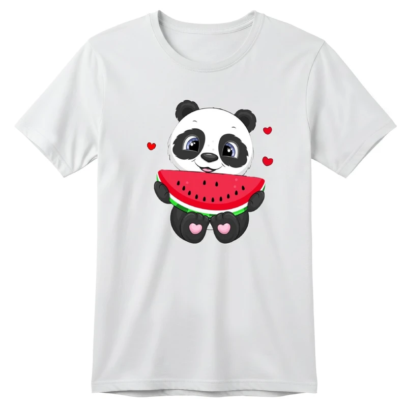 تی‌شرت آستین کوتاه بچگانه مدل پاندا هندوانه یلدایی کد v14 