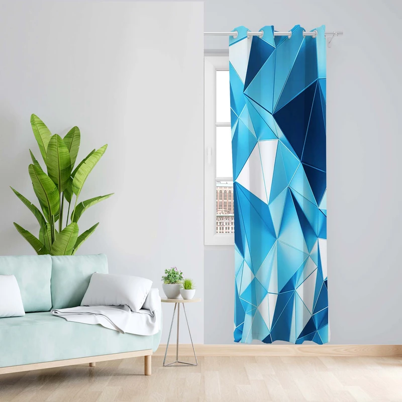 پرده طرح مثلثی مدل مخمل پانچی کد 4999 z سایز 140x200 سانتی متر