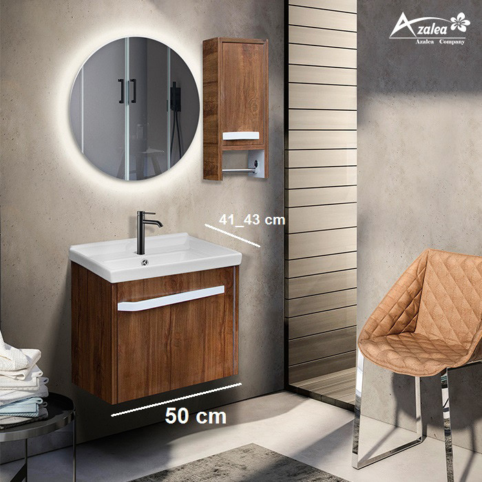 کابینت روشویی آزالیا مدل کایرا BC04 به همراه آینه بک لایت نوردار و باکس