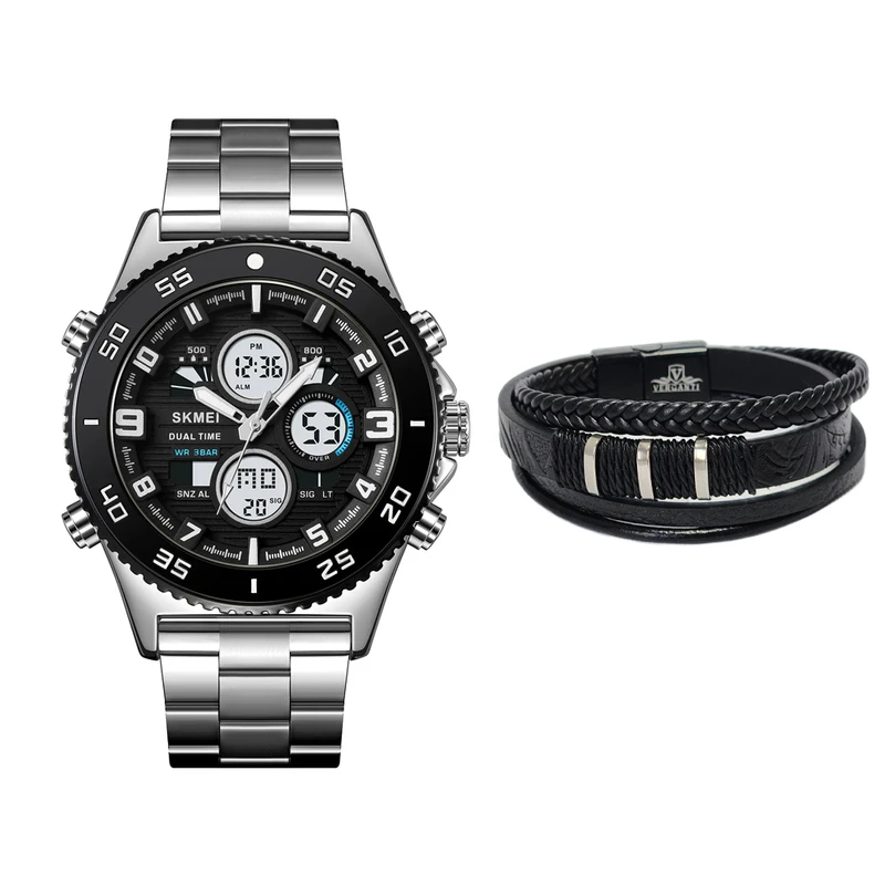 ساعت مچی عقربه-ای مردانه کوارتز اسکمی مدل 2205si به همراه دستبند