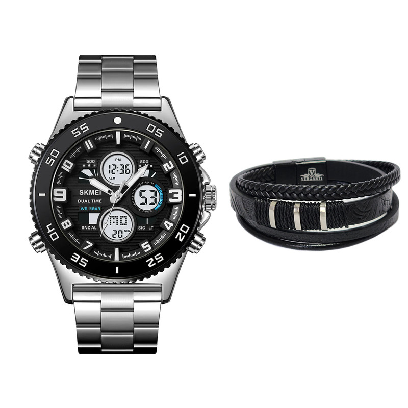 ساعت مچی عقربه‌ای مردانه کوارتز اسکمی مدل 2205SI به همراه دستبند