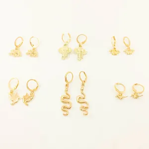 گوشواره زنانه طرح حیوانات مجموعه 6 عددی