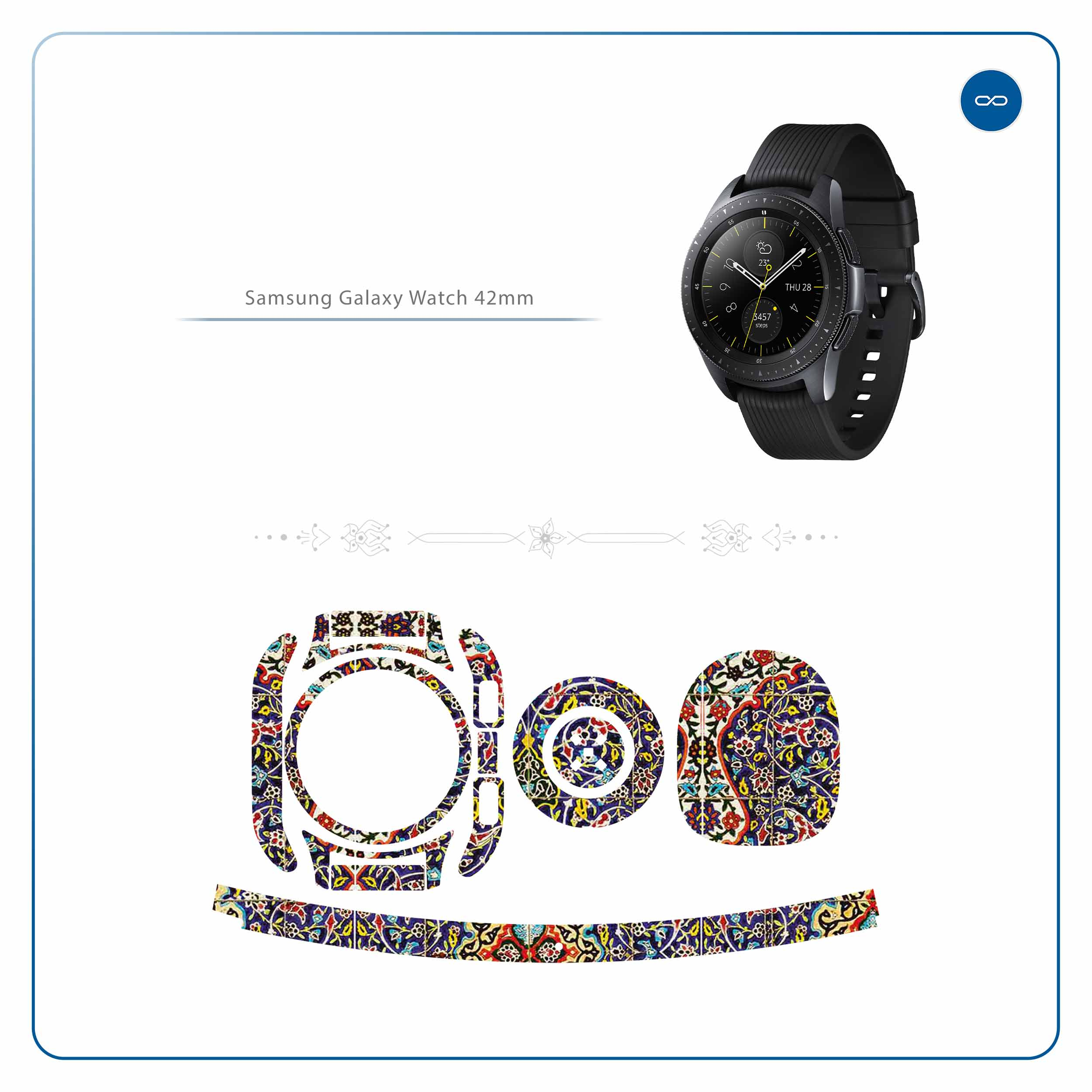 برچسب ماهوت طرح Iran-Tile6 مناسب برای ساعت هوشمند سامسونگ Galaxy Watch 42mm