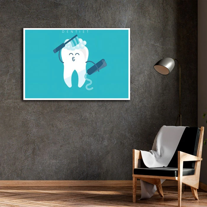 تابلو بکلیت طرح دندانپزشکی مدل W-D2301 فریم سفید