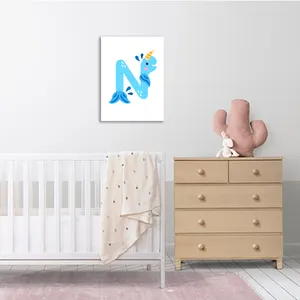 تابلو شاسی کودک طرح حرف N مدل مدرسه الفبا حیوانات