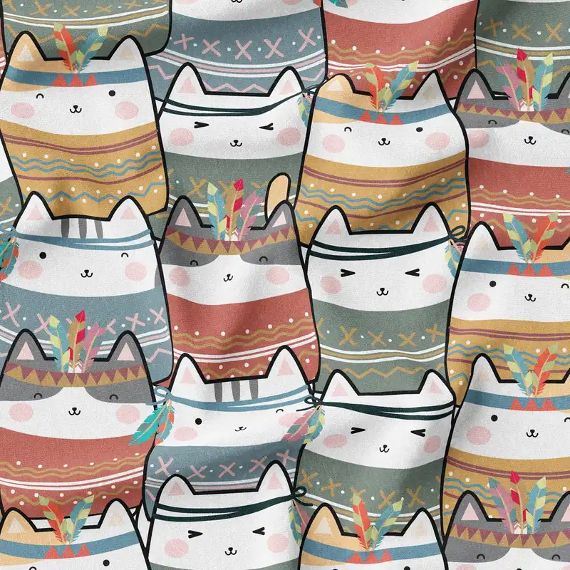 پارچه ملحفه پارچه باما مدل گربه کیوت کد 5011931