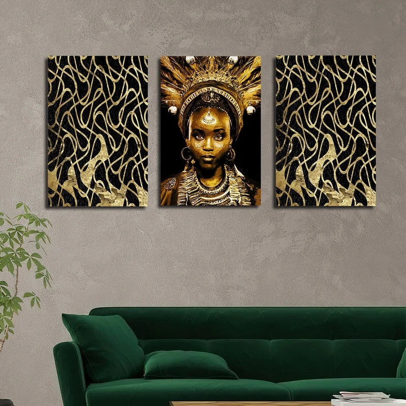 تابلو شاسی بکلیت طرح چهره آفریقایی مدل SH-2488 مجموعه 3 عددی