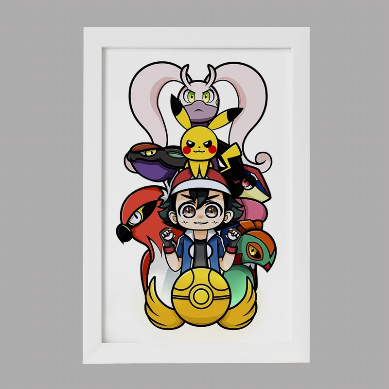 تابلو خندالو مدل انیمه پوکمون (Pokemon) کد F2233