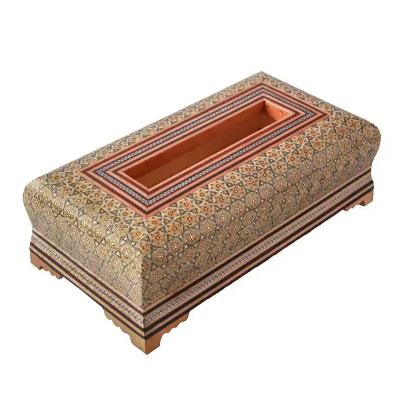 جعبه دستمال کاغذی خاتم کاری مدل لوکس