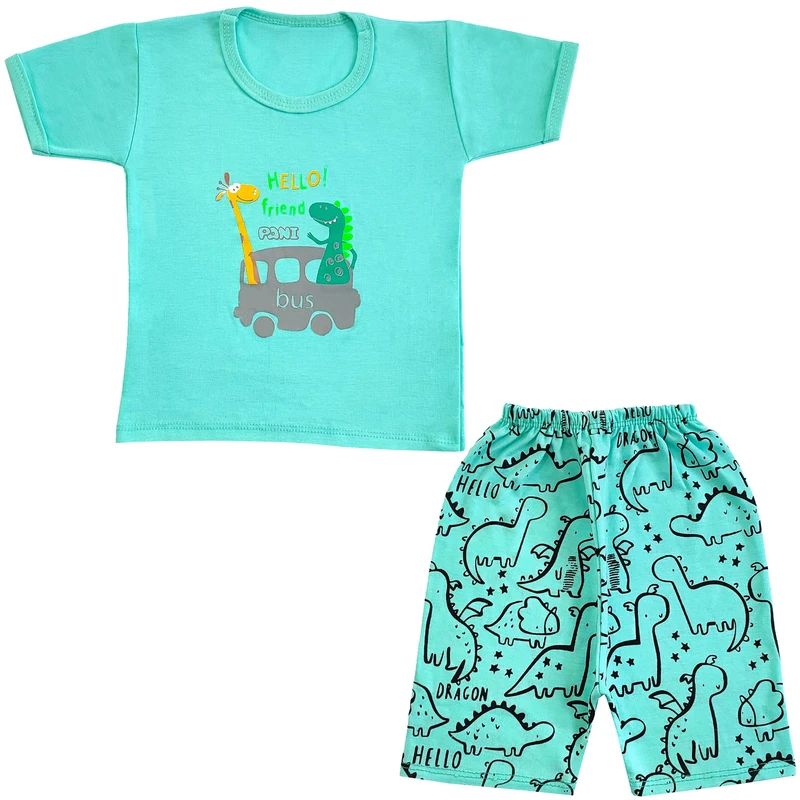 ست تی شرت و شلوارک نوزادی مدل زرافه کد 4063