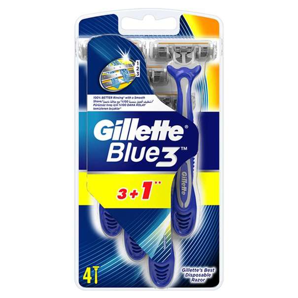خود تراش ‏ژیلت مدل Blue 3 بسته 4 عددی