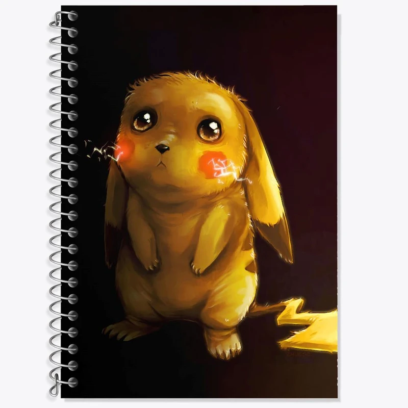 دفتر زبان 50 برگ خندالو مدل دو خط طرح پیکاچو انیمه پوکمون کد 17332