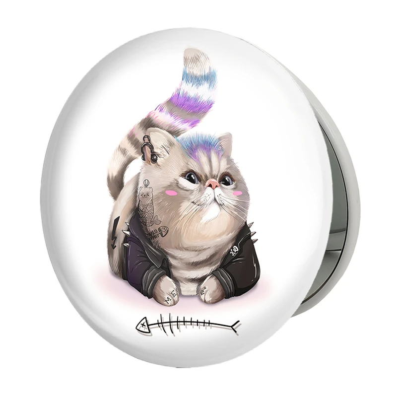 آینه جیبی خندالو طرح گربه مدل تاشو کد 5046 