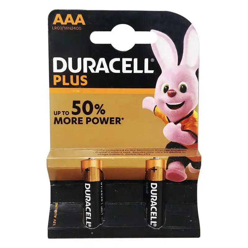 باتری  نیم قلمی دوراسل مدل PLUS-LR3 بسته 2 عددی