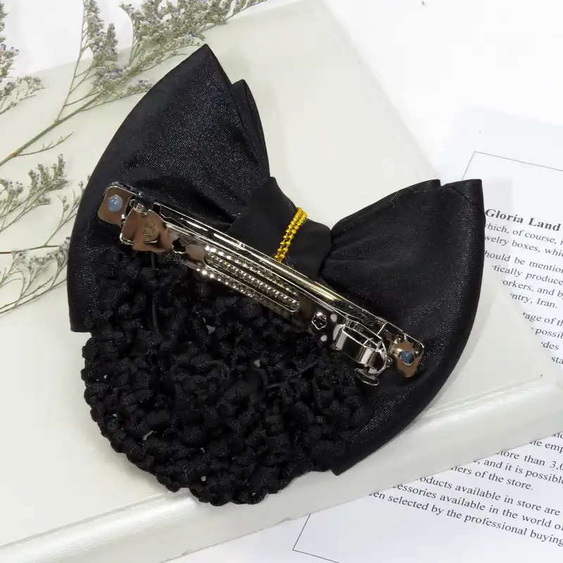 گیره مو زنانه مدل پاپیون توردار کد G_Lnd_3189