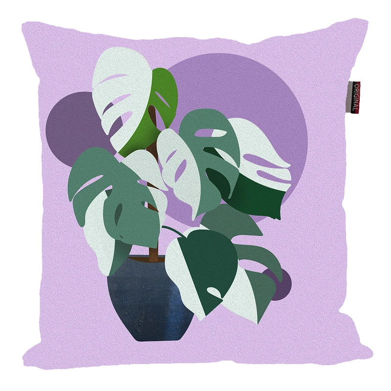 کوسن پاد آفرین مدل مینیمال طرح برگ گلدان کد PK30508