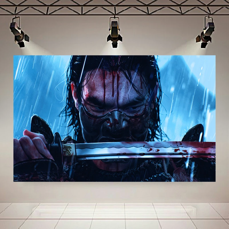 تابلو بوم طرح سامورایی مدل Jin Sakai Ghost of Tsushima کد AR30861