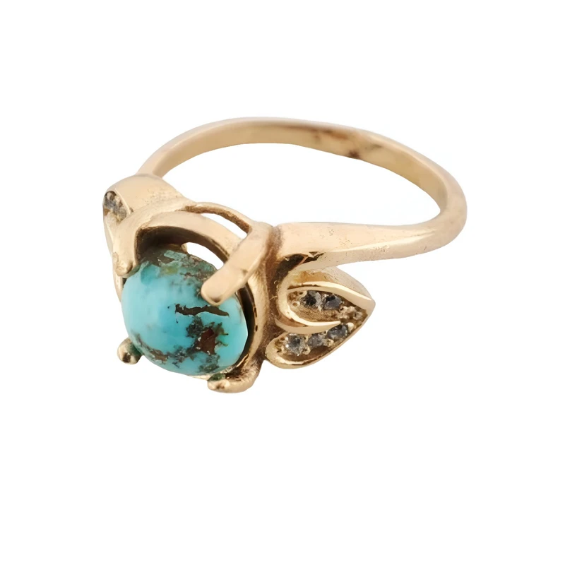 انگشتر زنانه مدل طلا روس فیروزه پنیشابور q053