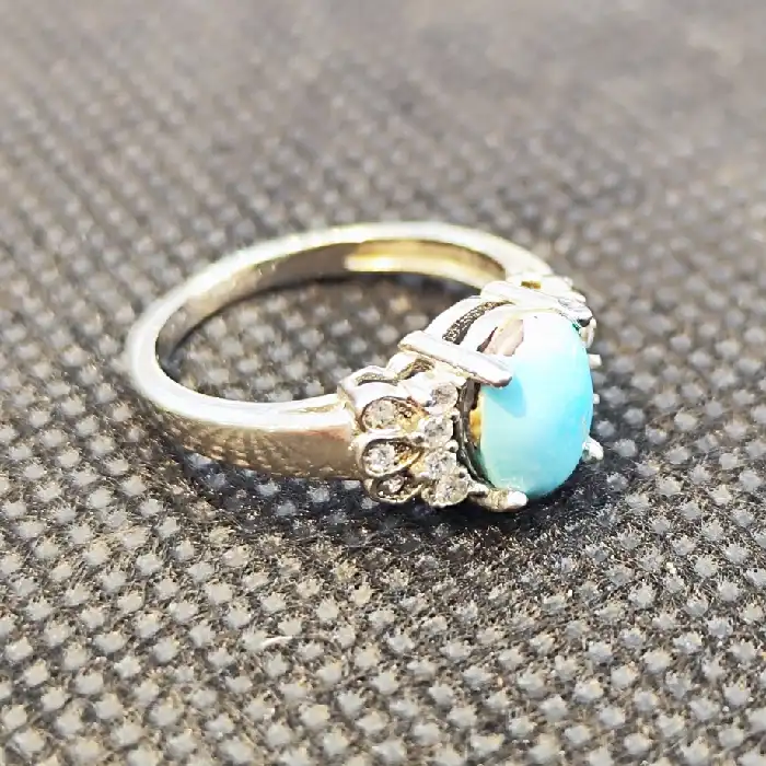 انگشتر نقره زنانه مدل سنگ فیروزه نیشابور کد 330