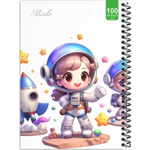 دفتر نقاشی 100 برگ بله مدل رحلی طرح فانتزی دختر فضانورد کد A4-N454