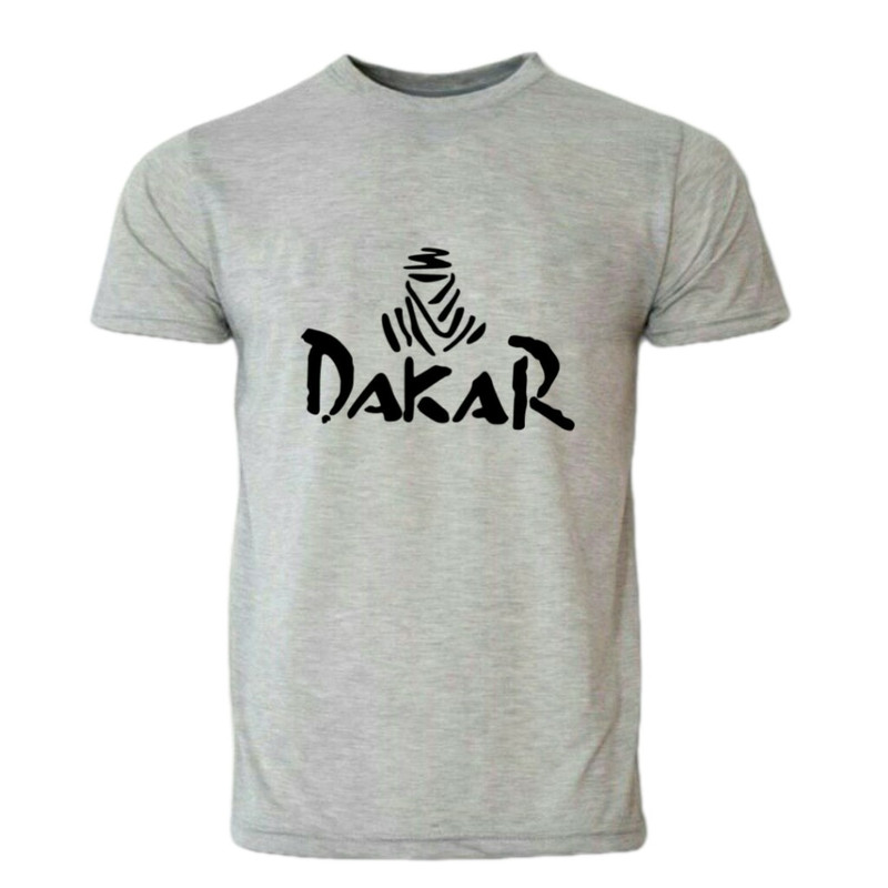 تیشرت آستین کوتاه مردانه طرح داکار رنگ طوسی