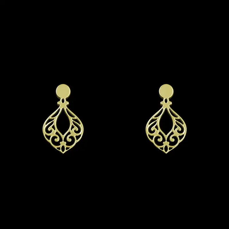 گوشواره طلا 18 عیار زنانه مدوپد مدل اسلیمی کد GA1-15298