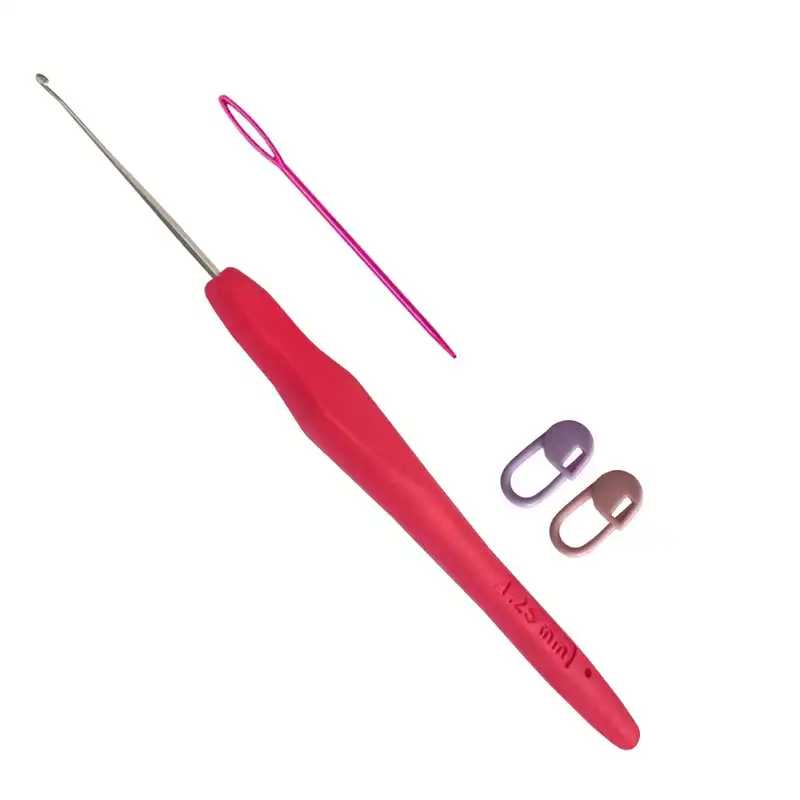 قلاب بافتنی مدل ZHL-1.25 به همراه سنجاق نشانه گذار بافتنی و سوزن دوخت کاموا مجموعه 4 عددی