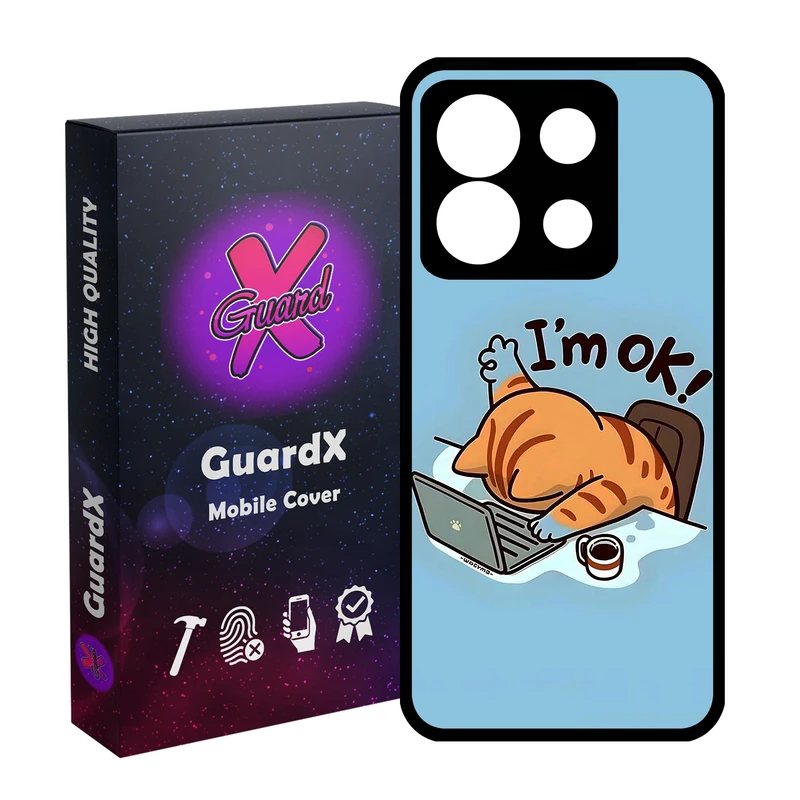 کاور گارد ایکس طرح Cat مدل Glass10722 مناسب برای گوشی موبایل شیائومی Redmi Note 13 5G