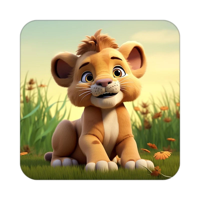 زیر لیوانی کاکتی طرح شیر مدل mp22796