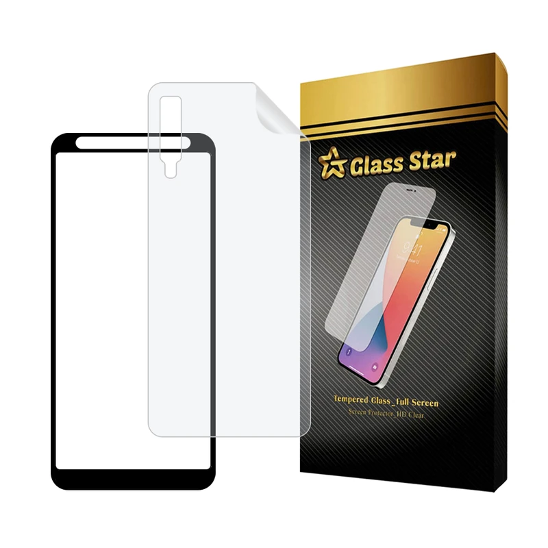 محافظ صفحه نمایش گلس استار مدل FUNABKGS مناسب برای گوشی موبایل سامسونگ Galaxy A7 2018 / A750 به همراه محافظ پشت گوشی