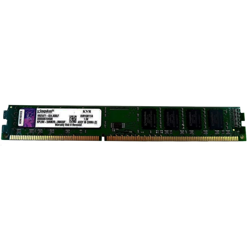 رم دسکتاپ DDR3 تک کاناله 1600 مگاهرتز CL11 کینگستون مدل KVR16N11/4 PC3-12800 ظرفیت 4 گیگابایت