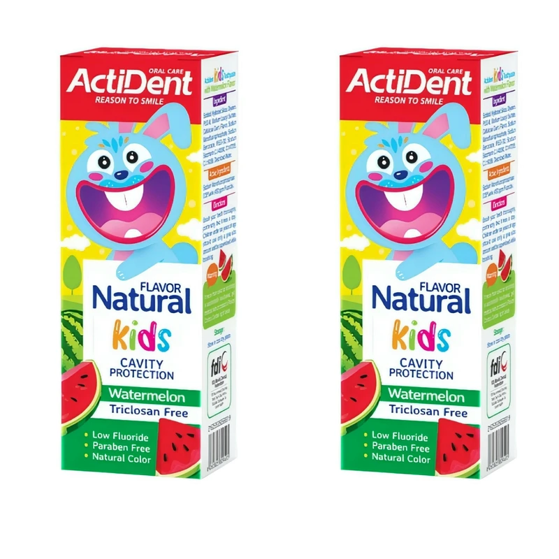 خمیر دندان کودک اکتیدنت مدل 02 وزن 70 گرم بسته 2 عددی