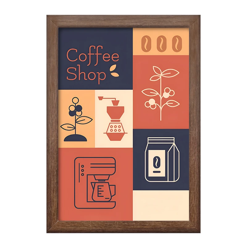 تابلو خندالو طرح کافی شاپ قهوه کد F10408