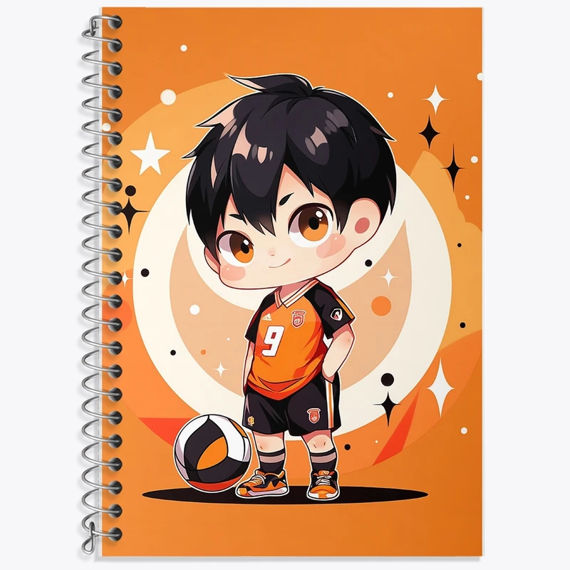 دفتر زبان 50 برگ خندالو مدل سه خط طرح انیمه آبشار سرنوشت هایکیو کاگیاما کد F1687