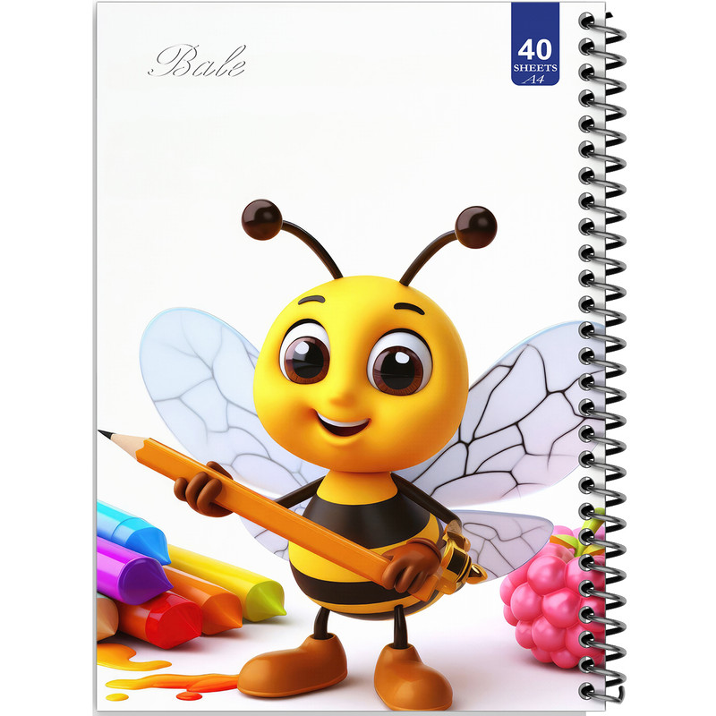 دفتر نقاشی 40 برگ انتشارات بله طرح زنبور کوچولوی هنرمند کد A4-K669