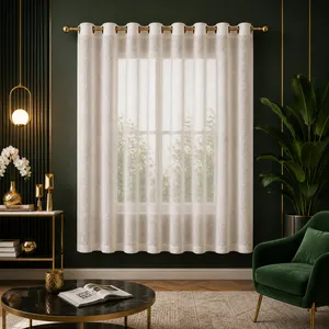 پرده پانچ تیکو دکو مدل کتان شفاف افکت دار سایز 190×300 سانتی‌متر