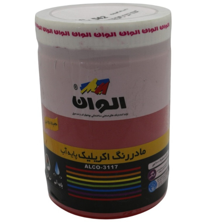 مادر رنگ اکریلیک قرمز الوان کد 542 حجم 1 لیتر