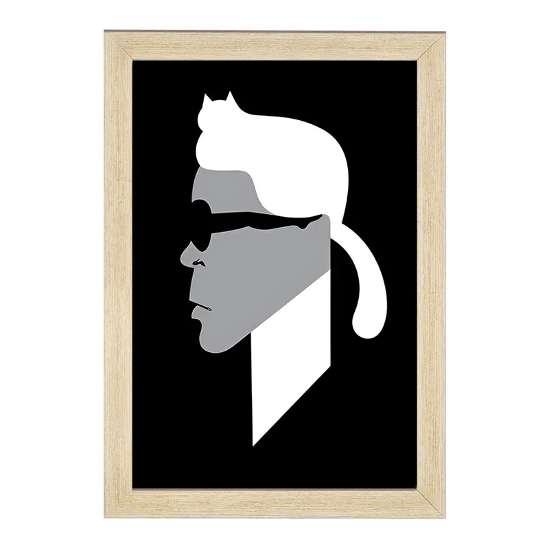 تابلو خندالو مدل کارل لاگرفلد (Karl Lagerfeld) کد F6414