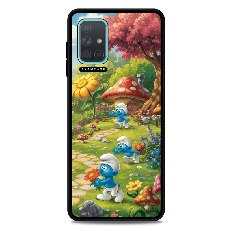 کاور آکام مدل AMC-WSGA71-SMURFS-8 مناسب برای گوشی موبایل سامسونگ Galaxy A71