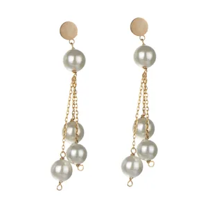 گوشواره طلا 18 عیار زنانه قیراط طرح مروارید کد GH4046