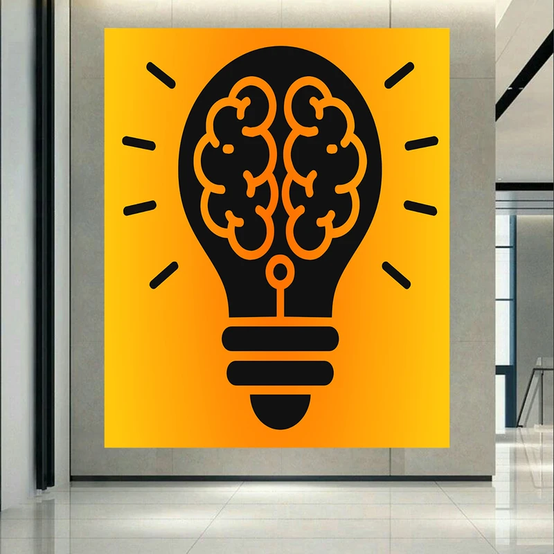  تابلو بوم طرح مخمل لوگو ایده مدل ذهن خلاق کد AR304222