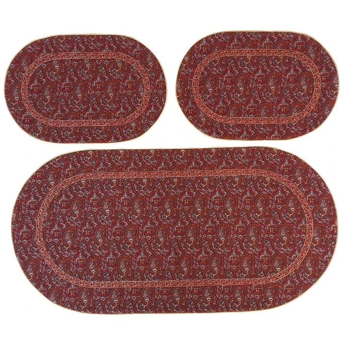 ست 3 تکه رومیزی ترمه کد TRSETE32