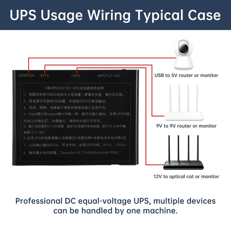 مینی یو پی اس مودم کارتخوان دوربین مدل Mini UPS 5-9-12 ظرفیت 55 ولت آمپر