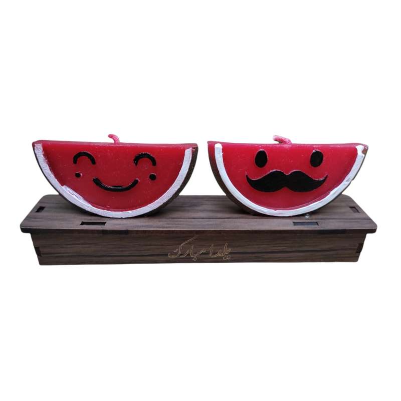 شمع طرح هندونه بسته 2 عددی