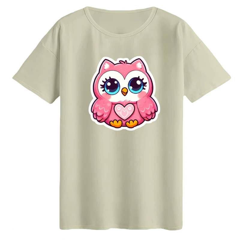 تی‌شرت لانگ آستین کوتاه زنانه مدل جغد کد02