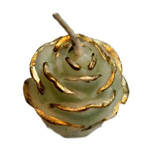 شمع دست ساز بدون بو مدل B01 طرح غنچه گل رز زمان اتمام ۱۵ دقیقه