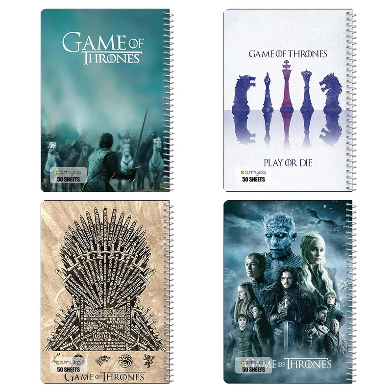 دفتر نقاشي 50 برگ کارنيکا طرح بازی تاج و تخت کد 32117 مجموعه 4 عددی